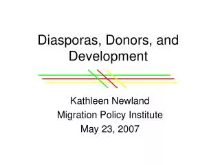 Diasporas, Donors, and Development