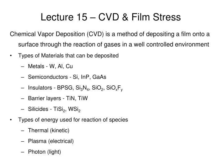 lecture 15 cvd film stress
