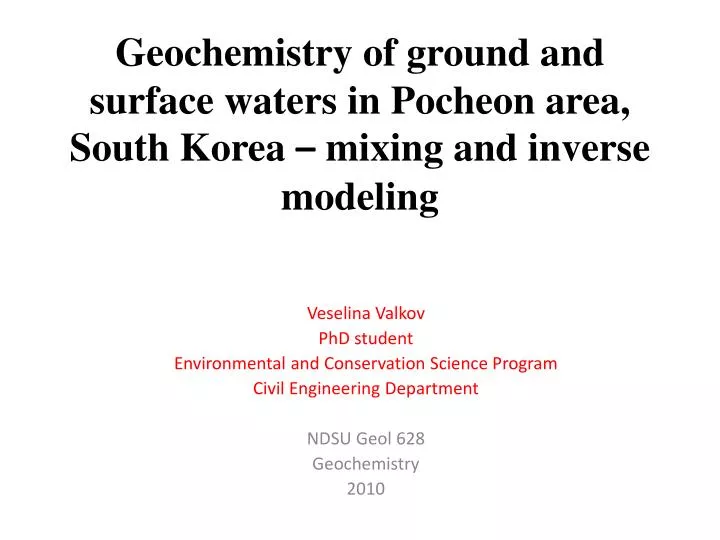 geochemistry of ground and surface waters in pocheon area south korea mixing and inverse modeling