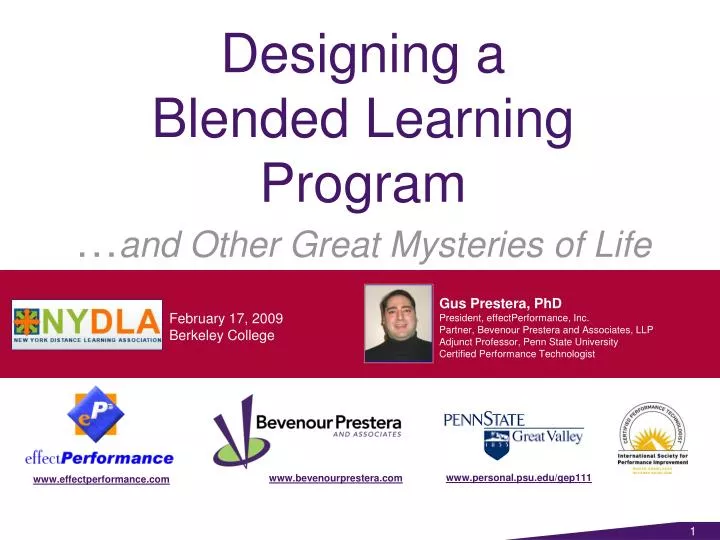 designing a blended learning program and other great mysteries of life
