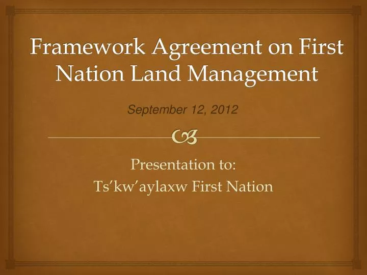framework agreement on first nation land management