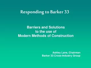Responding to Barker 33