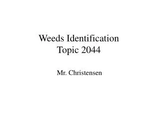 Weeds Identification Topic 2044