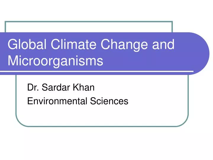 global climate change and microorganisms