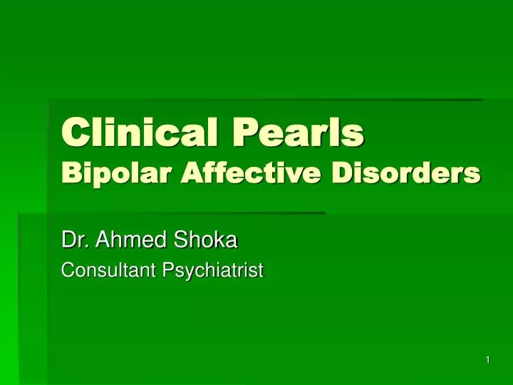clinical pearls bipolar affective disorders