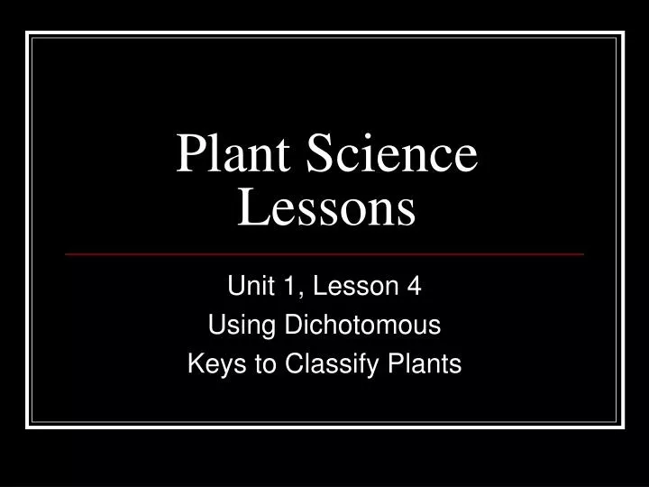 plant science lessons