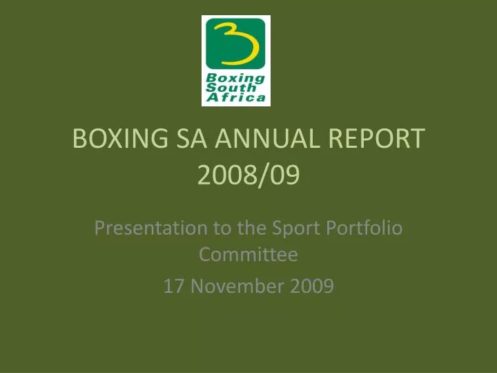 boxing sa annual report 2008 09