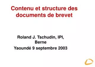 contenu et structure des documents de brevet