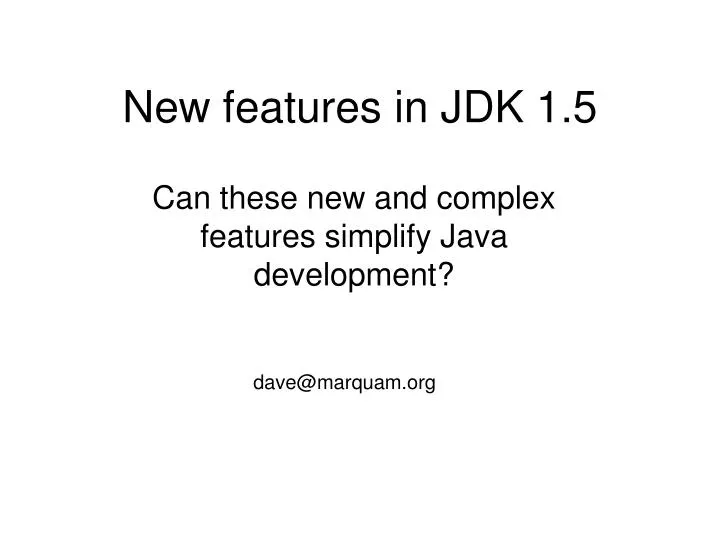 new features in jdk 1 5