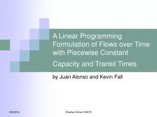 A Linear Programming Formulation of Flows over Time with Piecewise Constant Capacity and Transit Times