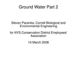 Ground Water Part 2