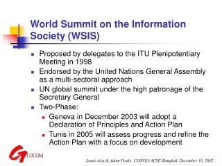 World Summit on the Information Society (WSIS)