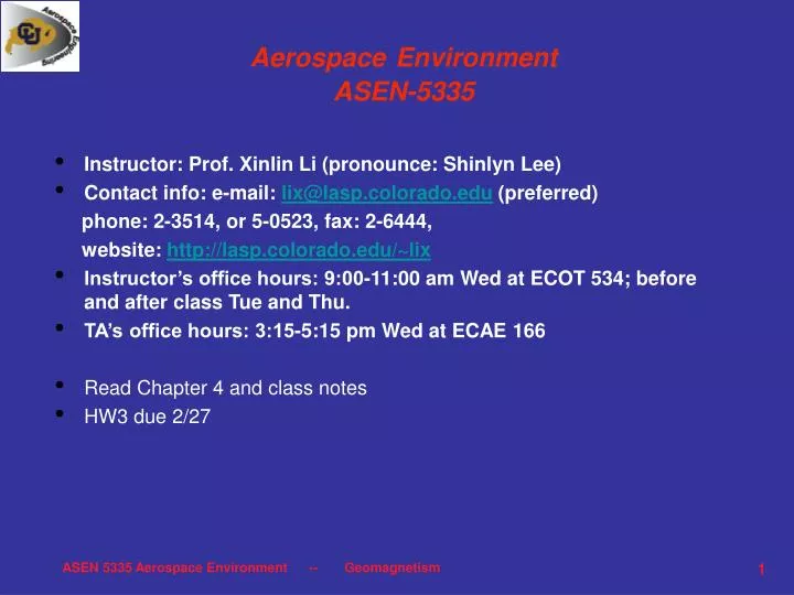 aerospace environment asen 5335