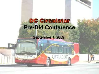DC Circulator Pre-Bid Conference