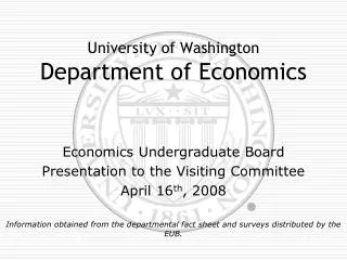 University of Washington Department of Economics