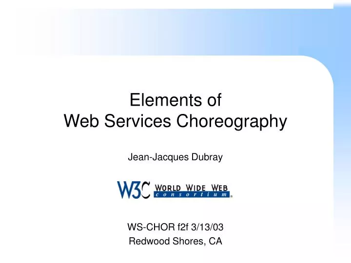 elements of web services choreography