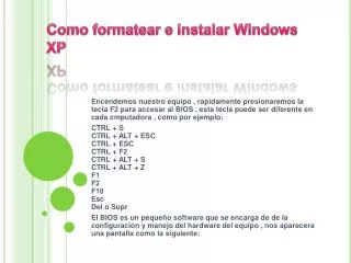 como formatear e instalar windows xp