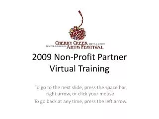 2009 Non-Profit Partner Virtual Training