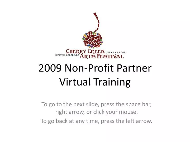 2009 non profit partner virtual training