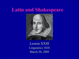Latin and Shakespeare