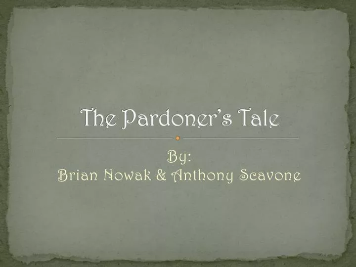 the pardoner s tale