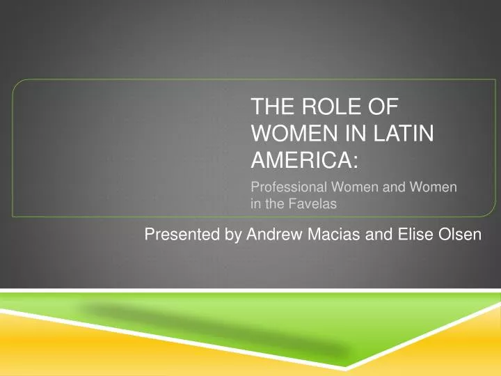 the role of women in latin america