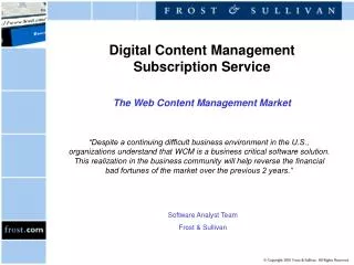 Digital Content Management Subscription Service The Web Content Management Market