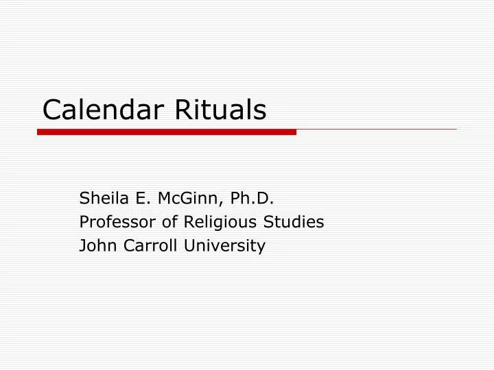calendar rituals