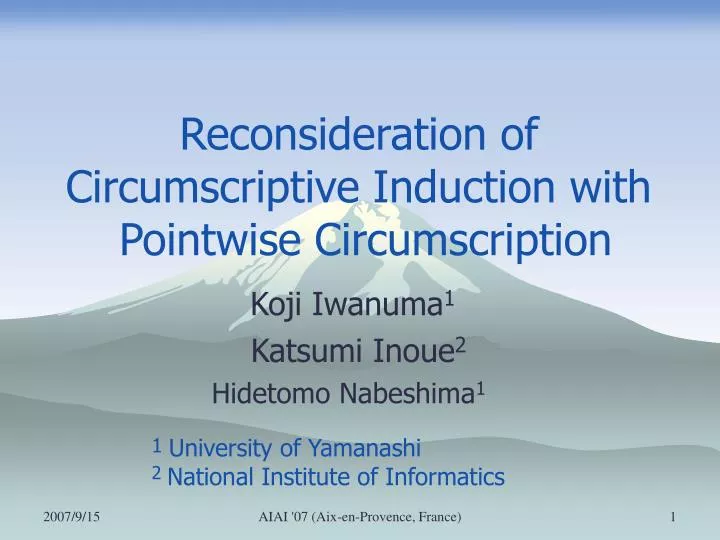 reconsideration of circumscriptive induction with pointwise circumscription