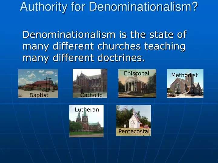 authority for denominationalism