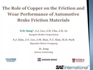 The Role of Copper on the Friction and Wear Performance of Automotive Brake Friction Materials
