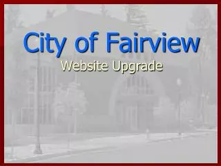 City of Fairview Website Upgrade