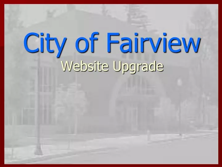 city of fairview website upgrade