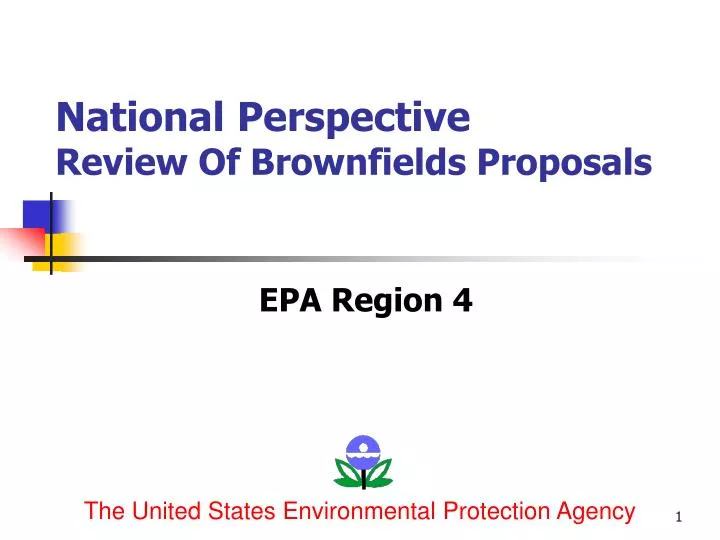 national perspective review of brownfields proposals