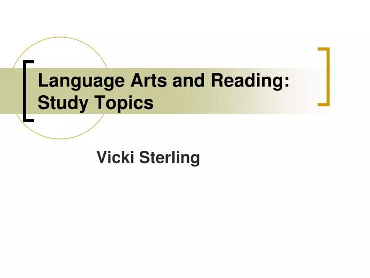 language arts and reading study topics