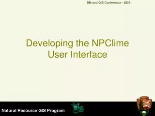 Developing the NPClime User Interface