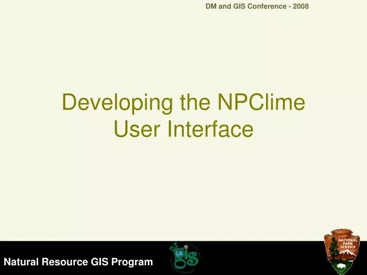 developing the npclime user interface