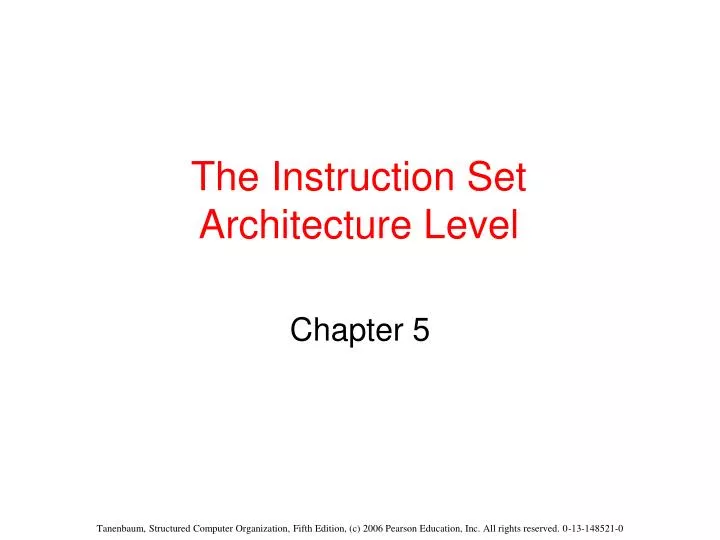 the instruction set architecture level