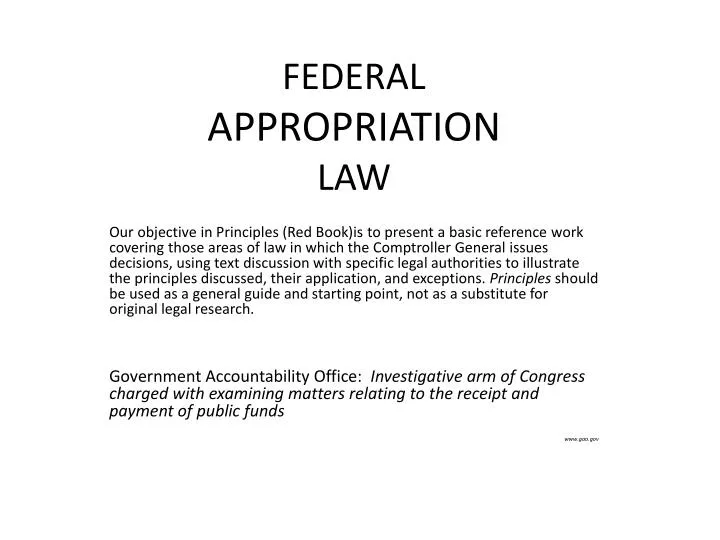 federal appropriation law
