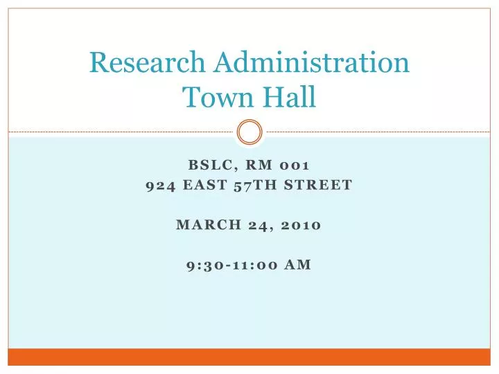 research administration town hall