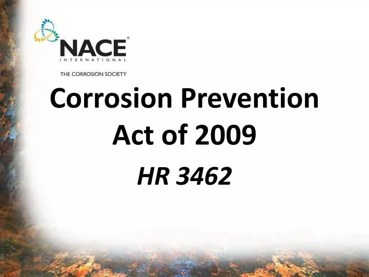 corrosion prevention act of 2009