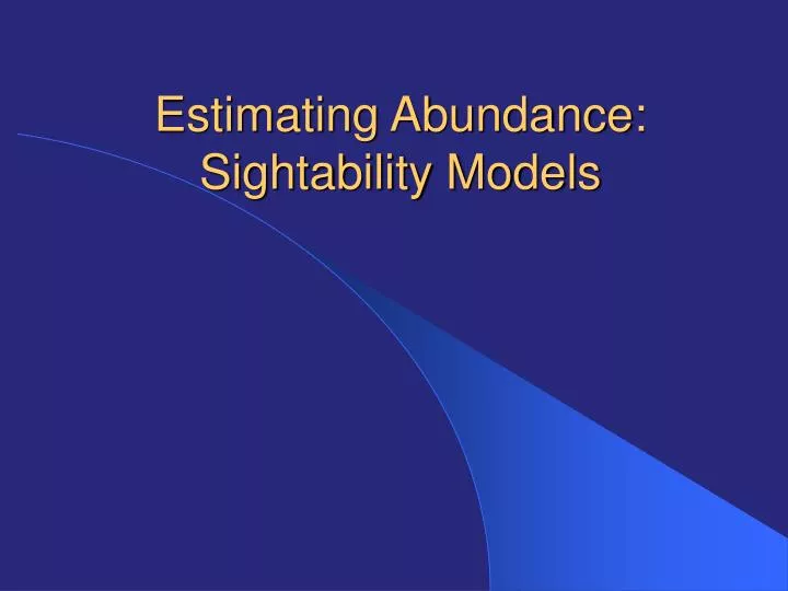 estimating abundance sightability models