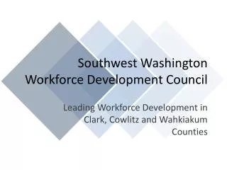 Southwest Washington Workforce Development Council