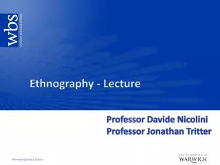Ethnography - Lecture