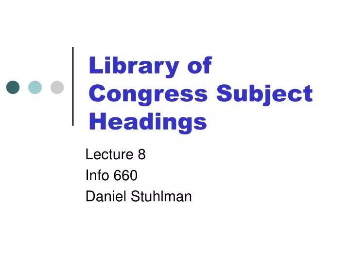 library of congress subject headings