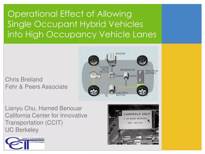 operational effect of allowing single occupant hybrid vehicles into high occupancy vehicle lanes