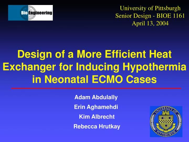 design of a more efficient heat exchanger for inducing hypothermia in neonatal ecmo cases