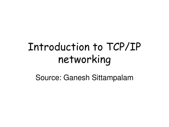 introduction to tcp ip networking