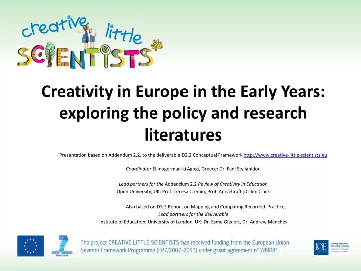 creativity in europe in the early years exploring the policy and research literatures