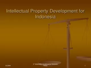 Intellectual Property Development for Indonesia